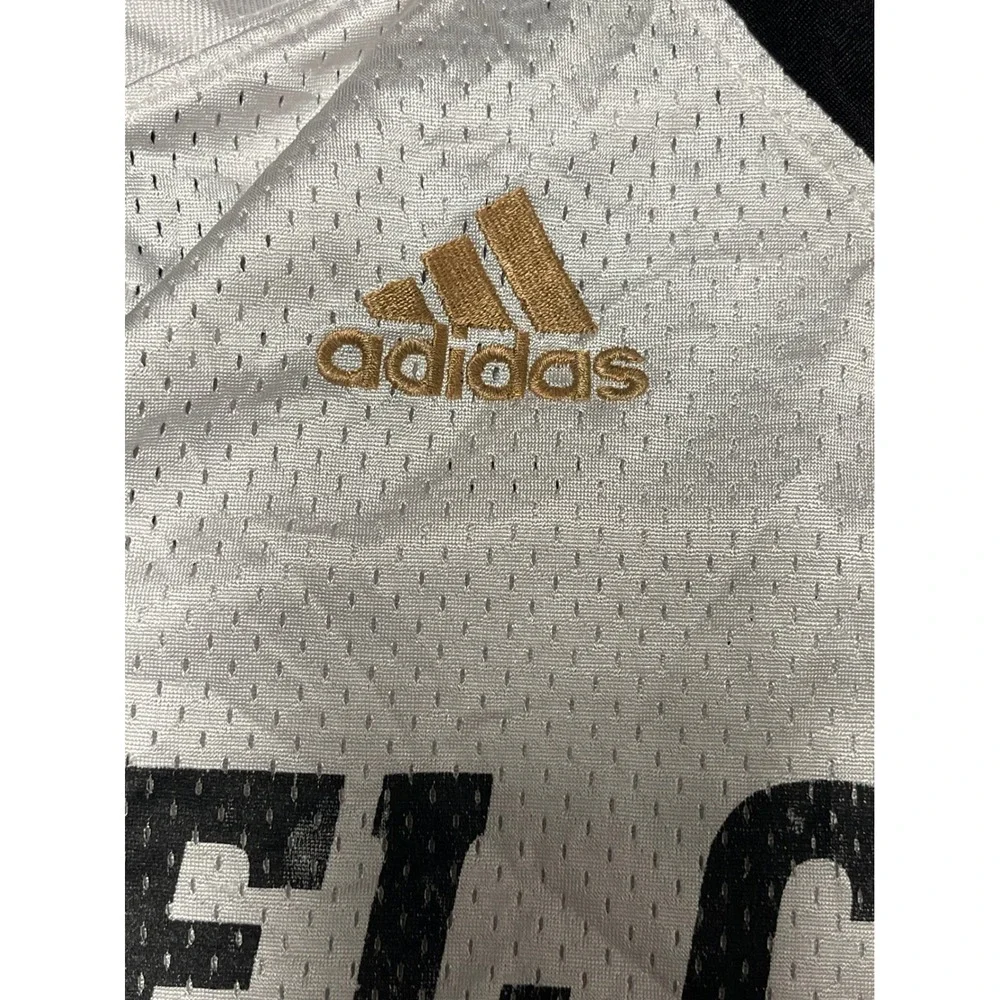 Adidas El Camino Football Jersey Mens Medium White Black Mesh Athletic Shirt